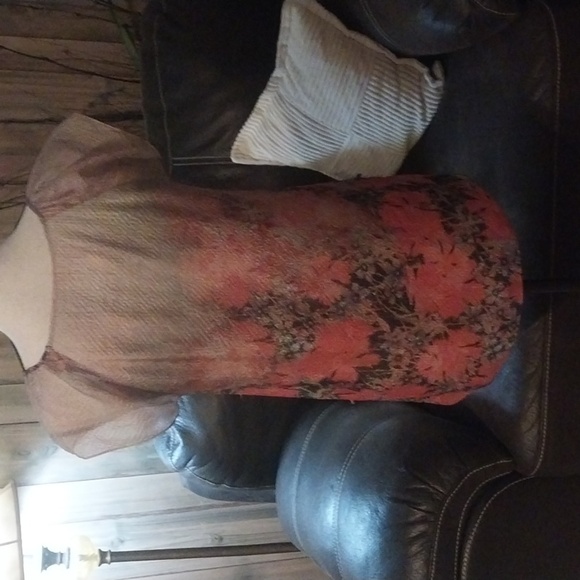 Hugo Boss Orange Floral Sleeveless Key Hole on the Back Silk Mini Dress Size 2 - Picture 5 of 10